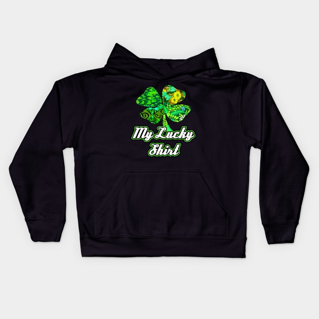 My lucky shirt Kids Hoodie by artbyomega